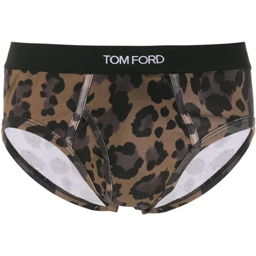 Cotton Beige Underwear All Over Logo , male, Sizes: L - Tom Ford - Modalova