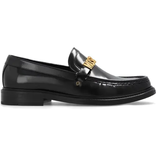 Loafers with logo , male, Sizes: 7 UK, 8 UK - Moschino - Modalova