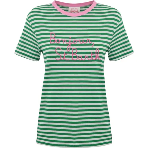 Striped Women's T-shirt , female, Sizes: XS, M, S - MC2 Saint Barth - Modalova
