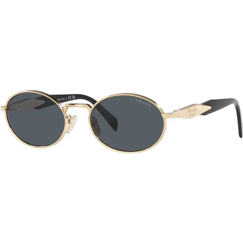 Zs Sunglasses Light Gold/Dark Grey , female, Sizes: 55 MM - Prada - Modalova