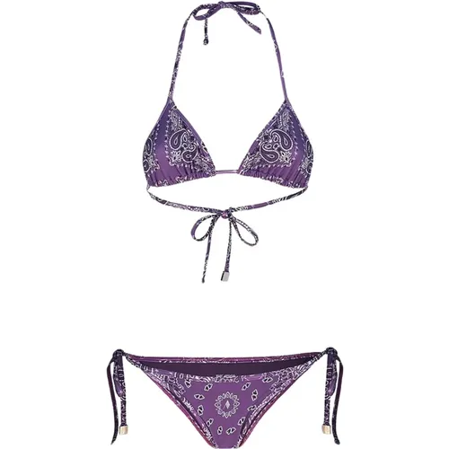 Bandana Print Lycra Bikini , female, Sizes: L, M - The Attico - Modalova
