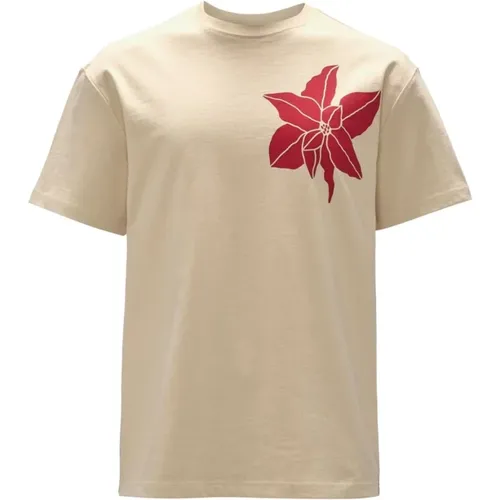 Blumiges Bio-Baumwoll T-Shirt - JW Anderson - Modalova