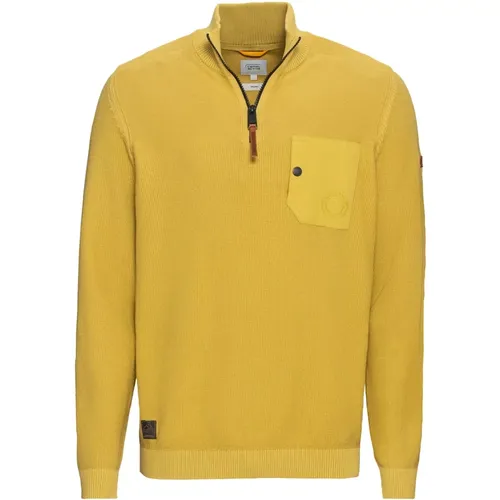 Lemon Troyer Pullover,Nachtblauer Troyer Pullover,Troyer Pullover - camel active - Modalova