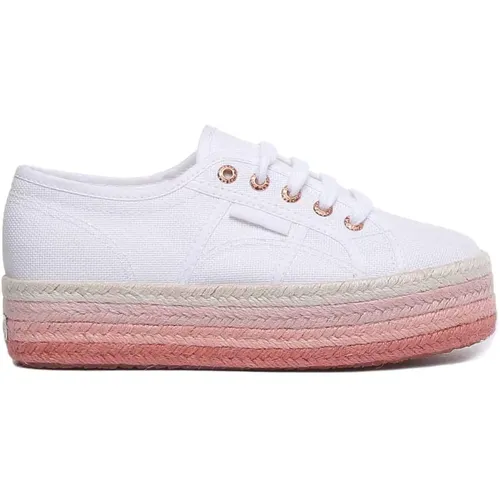 Canvas Trainers with Colorful Sole , female, Sizes: 9 UK - Superga - Modalova