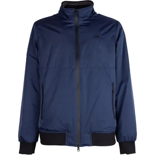 Blaue Polyesterjacke & Mantel , Herren, Größe: 2Xl/3Xl - LA MARTINA - Modalova