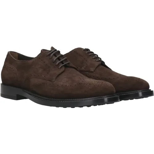 Braune Derby Wildlederschuhe , Herren, Größe: 40 EU - TOD'S - Modalova