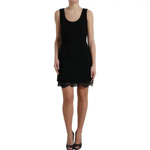 Elegant Sleeveless A-Line Mini Dress , female, Sizes: L - Dolce & Gabbana - Modalova