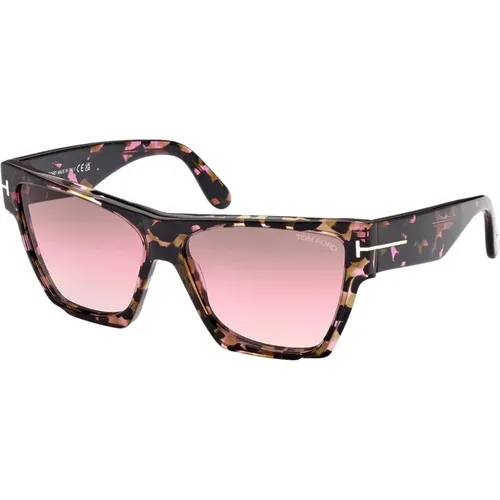 Tortoise Pink Shaded Sonnenbrillen , Damen, Größe: 59 MM - Tom Ford - Modalova