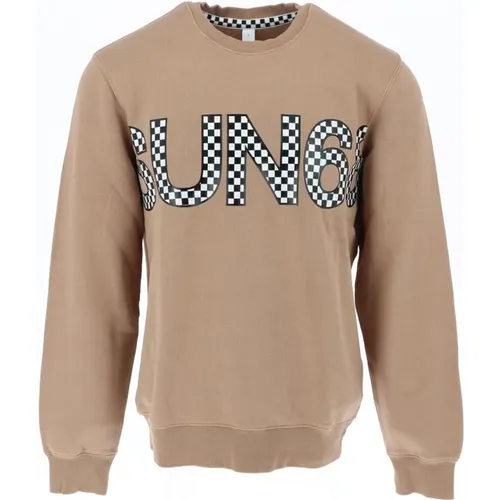 Beiger Print-Sweatshirt für Männer - Sun68 - Modalova