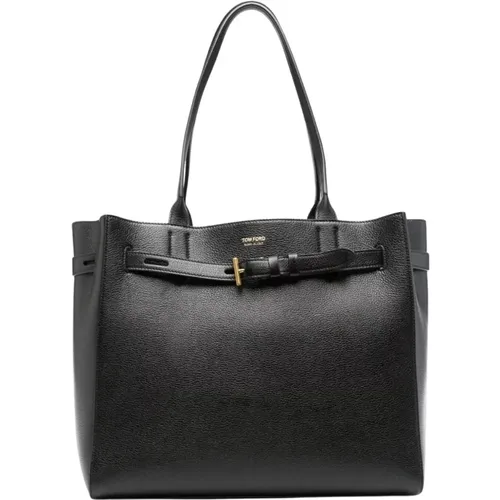 Schwarze Leder-Tote-Tasche Tom Ford - Tom Ford - Modalova