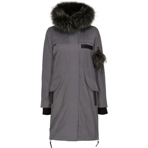 Down Coat W Raccoon 70074 , female, Sizes: M, L - Notyz - Modalova