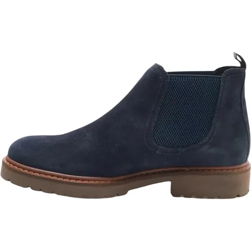 Blaue Wildleder Chelsea Stiefel - Exton - Modalova