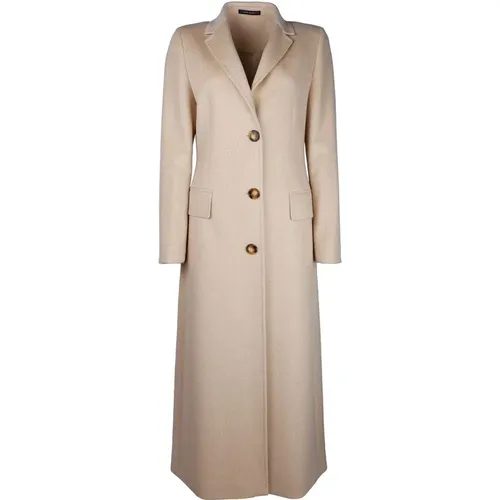 Wool Coat with Classic Revers , female, Sizes: XL - Made in Italia - Modalova