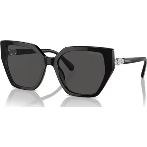 Dark Grey Sunglasses Sk6016 , female, Sizes: 56 MM - Swarovski - Modalova