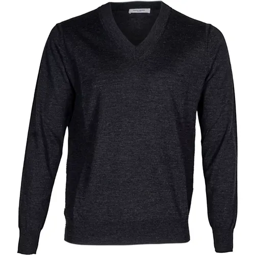 Herren Woll V-Ausschnitt Pullover Made in Italy - Paolo Pecora - Modalova