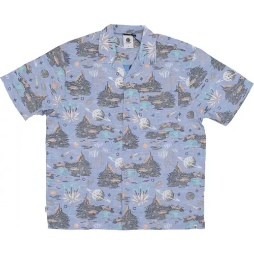 Thalweg Shirt Camp Blue Streetwear , Herren, Größe: M - Element - Modalova