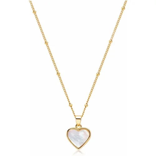 Womens Necklace with Shell Heart , female, Sizes: XS - Nialaya - Modalova