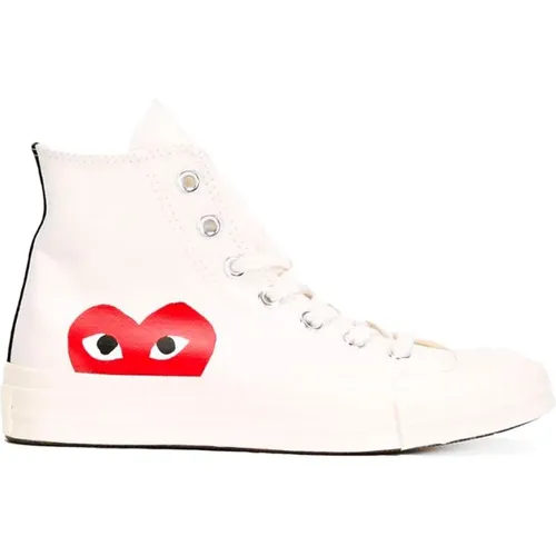 Weiße Hohe Chuck Taylor Sneakers , unisex, Größe: 37 1/2 EU - Comme des Garçons Play - Modalova