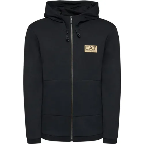 Mens Zip Hoodie Modern Style , male, Sizes: XL - Emporio Armani EA7 - Modalova