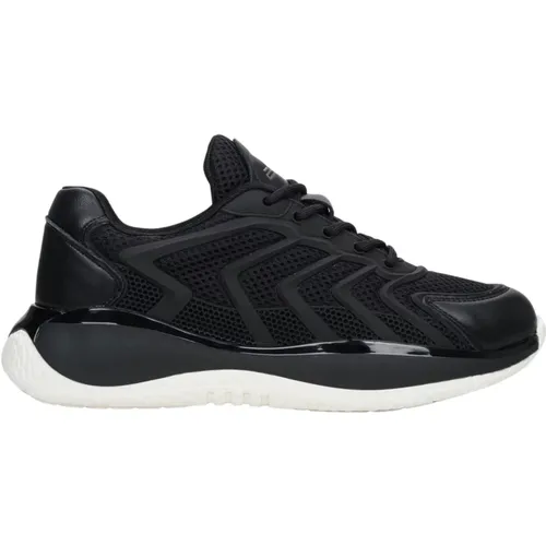 Damen Schwarze Mesh Low-Top Sneakers ES8 Er00112712 , Damen, Größe: 38 EU - Estro - Modalova