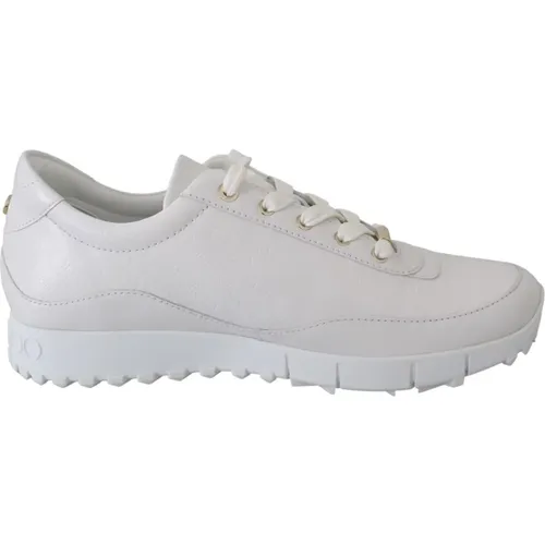 Elegant Leather Sneakers , female, Sizes: 2 UK, 1 1/2 UK - Jimmy Choo - Modalova