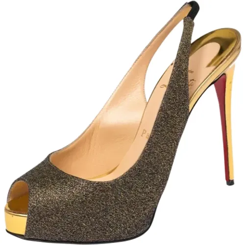 Pre-owned Fabric heels , female, Sizes: 4 1/2 UK - Christian Louboutin Pre-owned - Modalova