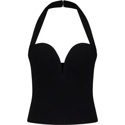 Halter-neck Top with V-cut , female, Sizes: XS - Monot - Modalova