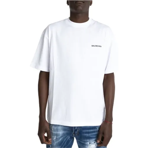 Weißes Logo T-Shirt Kollektion , Herren, Größe: S - Balenciaga - Modalova