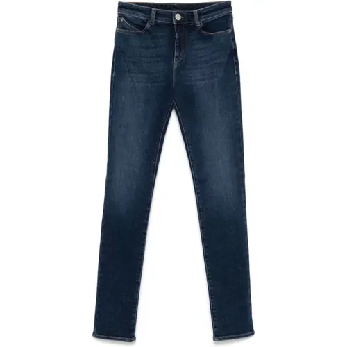 Blaue Skinny Cut Jeans , Damen, Größe: W25 - Emporio Armani - Modalova