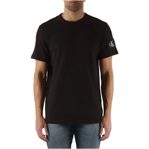 Geprägtes Baumwoll-T-Shirt , Herren, Größe: XL - Calvin Klein Jeans - Modalova