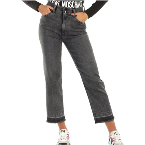 Women Raw Cut Jeans , female, Sizes: W28, W27 - Moschino - Modalova