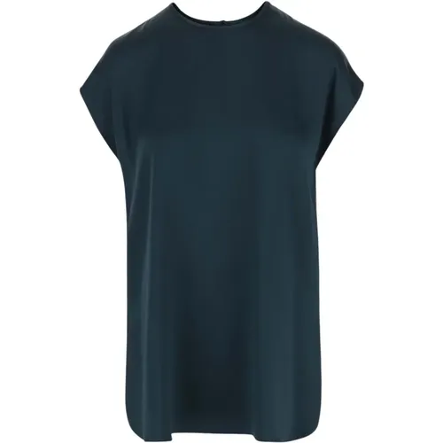 Seiden Crew Neck Kurzarm Top - Giorgio Armani - Modalova