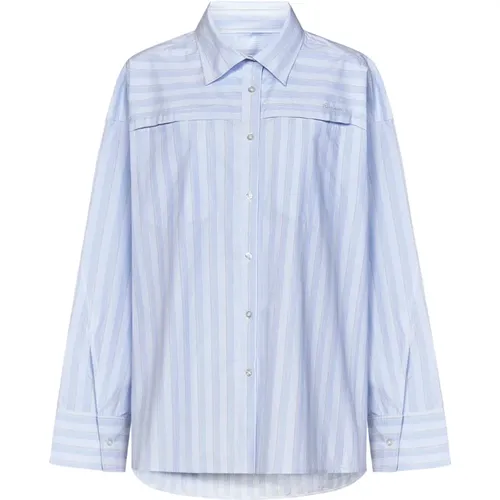 Clear Blue Oversized Striped Shirt , female, Sizes: L - Remain Birger Christensen - Modalova
