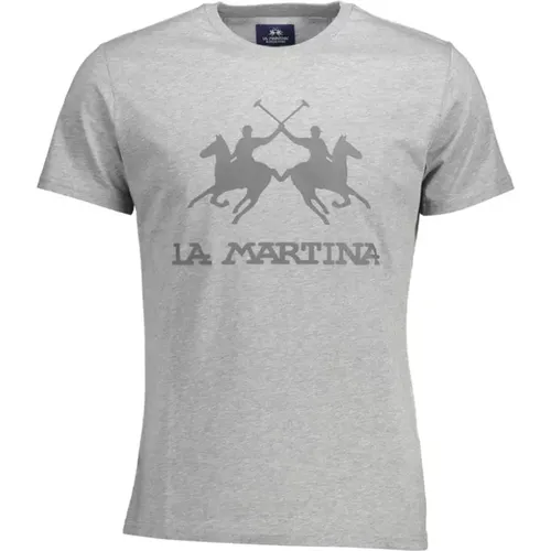 Cotton T-Shirt, Short Sleeve, Regular Fit, Crew Neck, Print, Logo , male, Sizes: M, 3XL, 2XL, XL, L - LA MARTINA - Modalova