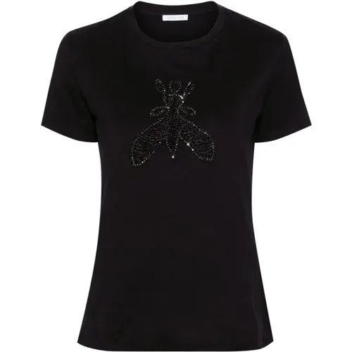 Embroidered T-Shirt with `Fly` Design , female, Sizes: XS, M, S - PATRIZIA PEPE - Modalova