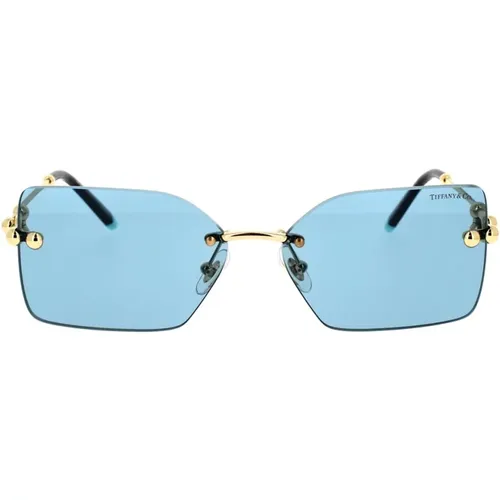 Metal Rectangular Sunglasses with Unique Style , female, Sizes: 59 MM - Tiffany - Modalova