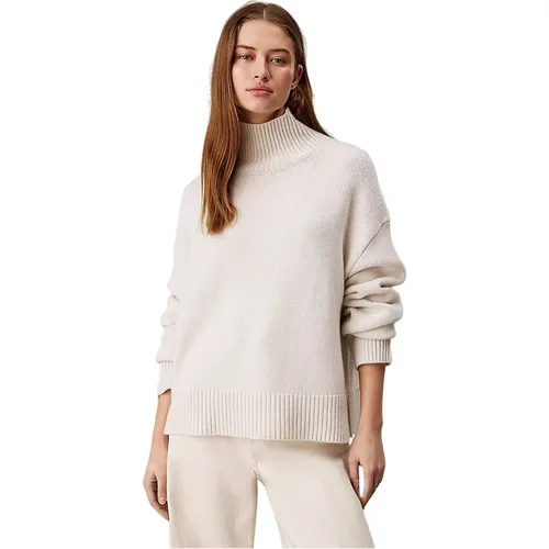 Hochgeschlossener Kaschmir-Mix Pullover , Damen, Größe: XS - Calvin Klein - Modalova