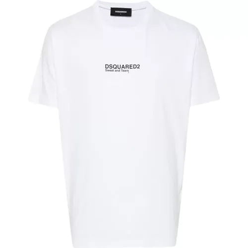 Weiße T-Shirts und Polos , Herren, Größe: L - Dsquared2 - Modalova