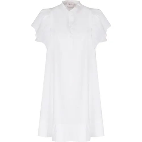 Mao Collar Dress Flared Design , female, Sizes: S - Mariuccia Milano - Modalova