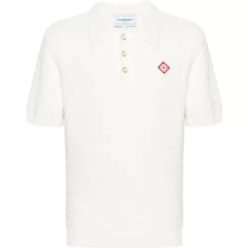 Logo-appliqué bouclé polo shirt , male, Sizes: L, 2XL, M - Casablanca - Modalova