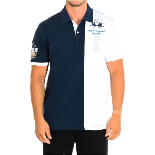 Short Sleeve Polo Shirt in Navy-White , male, Sizes: S - LA MARTINA - Modalova