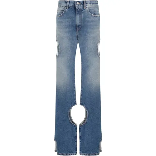 Vintage Meteor Hose,Meteor Cut Out Straight Jeans - Off White - Modalova