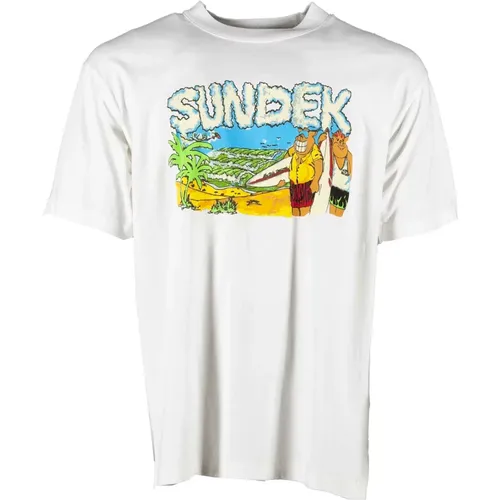 T-Shirt , Herren, Größe: M - Sundek - Modalova