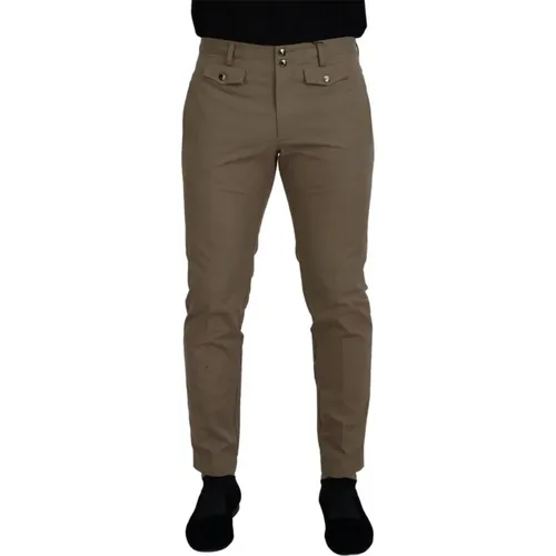 Luxuriöse Braune Chino-Hose Hergestellt in Italien , Herren, Größe: M - Dolce & Gabbana - Modalova