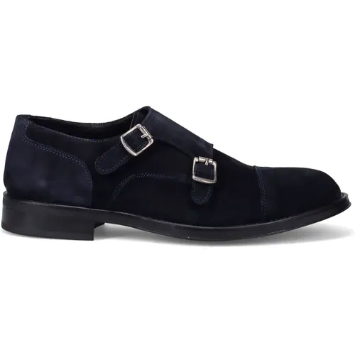 Blaue Doppel-Monkstrap-Schuhe , Herren, Größe: 42 EU - Sangiorgio - Modalova