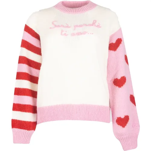 Liebe Schreiben Weißer Pullover , Damen, Größe: M - MC2 Saint Barth - Modalova