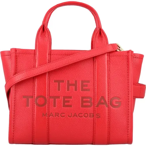 Rote Leder Mini Tote Handtasche,Schwarze 'The Tote Bag' mit Logo - Marc Jacobs - Modalova