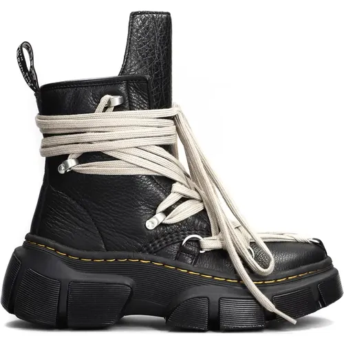 Rick Owens Leather Hammered Boots , male, Sizes: 8 UK, 7 UK - Dr. Martens - Modalova