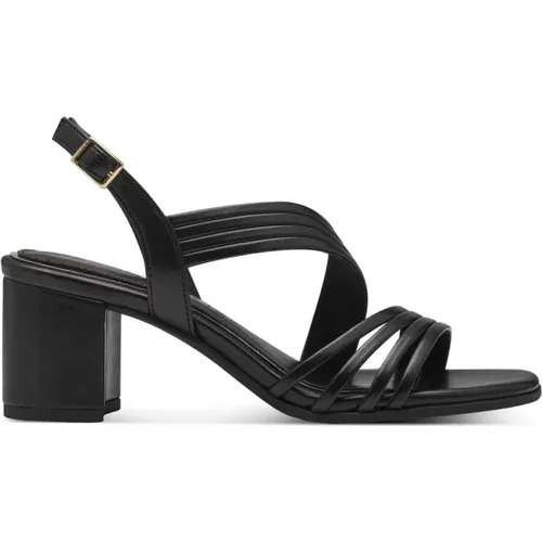 Schwarze flache High Heel Sandalen , Damen, Größe: 38 EU - marco tozzi - Modalova