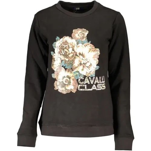 Black Logo Crewneck Sweatshirt , female, Sizes: XS, 2XL, XL, L, S, M - Cavalli Class - Modalova